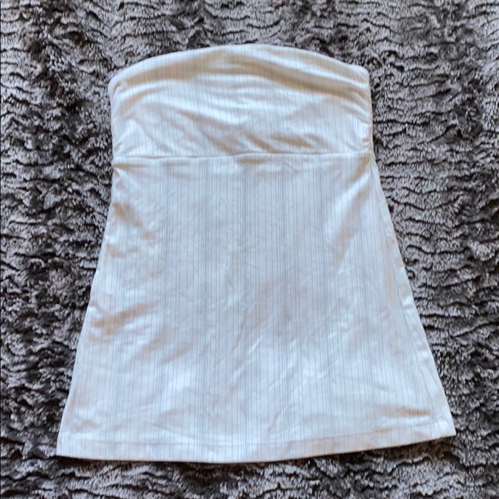 Express tube top white with silver